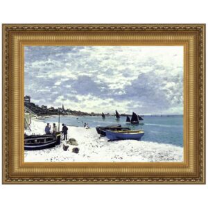 Design Toscano DA3802 29 1/4 Inch Beach at Sainte Adresse 1867 Canvas Replica Painting - Medium