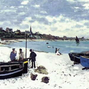 Design Toscano DA3803 37 1/4 Inch Beach at Sainte Adresse 1867 Canvas Replica Painting - Large