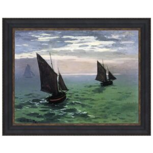 Design Toscano DA3822 26 3/4 Inch Fishing Boats at Sea 1868 Canvas Replica Painting - Medium