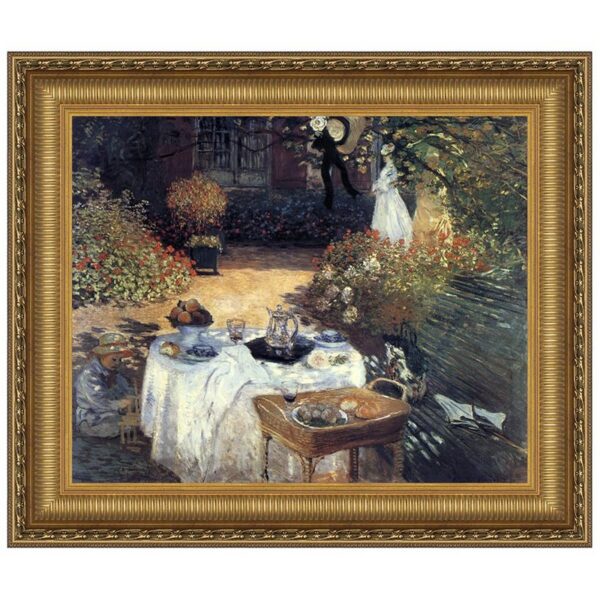 Design Toscano DA3883 35 3/4 Inch The Luncheon Monets Garden at Argenteuil 1873 Canvas Replica Painting - Large