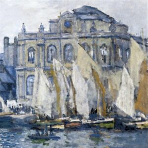 Design Toscano DA3911 14 3/4 Inch The Museum at Le Havre 1873 Canvas Replica Painting - Small