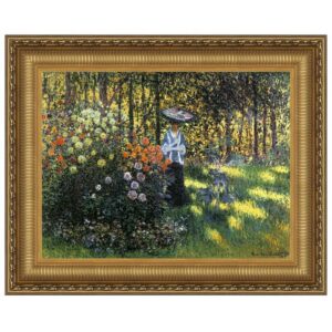 Design Toscano DA3982 29 1/4 Inch Woman with a Parasol in The Garden in Argenteuil 1875 Canvas Replica Painting - Medium