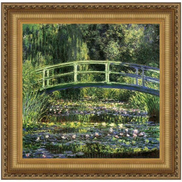 Design Toscano DA4162 28 1/4 Inch Bridge Over a Pond of Water Lilies 1899 Canvas Replica Painting - Medium