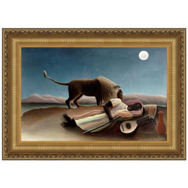 Design Toscano DA4343 40 1/4 Inch The Sleeping Gypsy 1897 Framed Canvas Replica Painting - Large