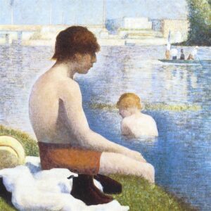 Design Toscano DA4511 22 1/4 Inch Bathing at Asnieres 1883 Canvas Replica Painting - Small