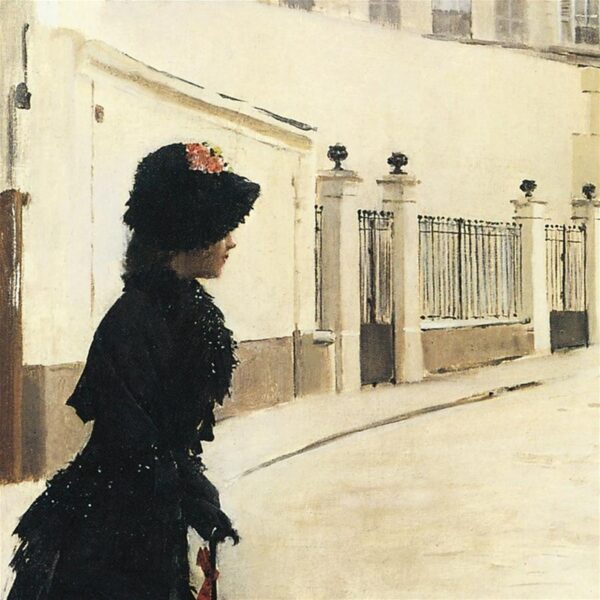 Design Toscano DA4664 38 1/2 Inch Waiting Paris Rue De Chateaubriand by Jean Beraud