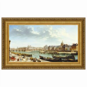 Design Toscano DA4671 26 Inch A View of Paris with The Ile De La Cite 1763 Canvas Replica Painting - Small