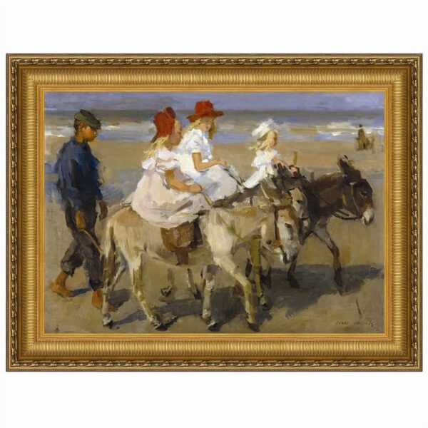 Design Toscano DA4703 44 Inch Donkey Rides On The Beach 1901 Canvas Replica Painting - Large