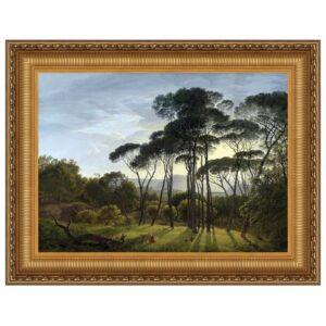 Design Toscano DA4741 23 1/2 Inch Italian Landscape with Umbrella Pines 1870 Canvas Replica Painting - Small