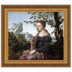 Design Toscano DA4814 49 1/4 Inch Mary Magdalene 1530 Framed Canvas Replica Painting - Grande