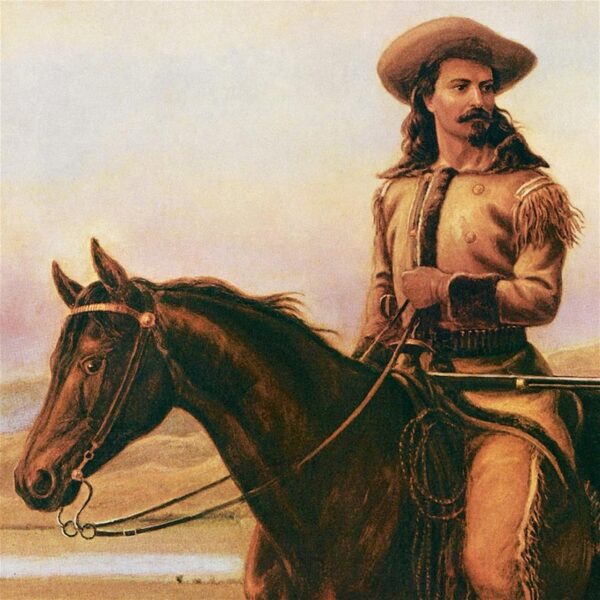 Design Toscano DA4953 29 1/2 Inch Buffalo Bill On Charlie 1865 Canvas Replica Painting - Large