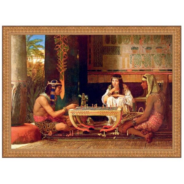 Design Toscano DA5024 55 1/2 Inch Egyptian Chess Players 1865 Canvas Replica Painting - Grande