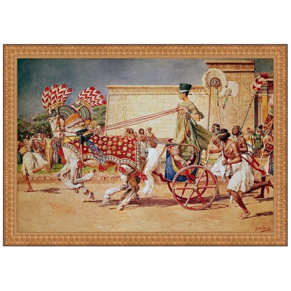 Design Toscano DA5032 31 1/2 Inch Nefertiti in Her Royal Chariot 1930 Canvas Replica Painting - Medium