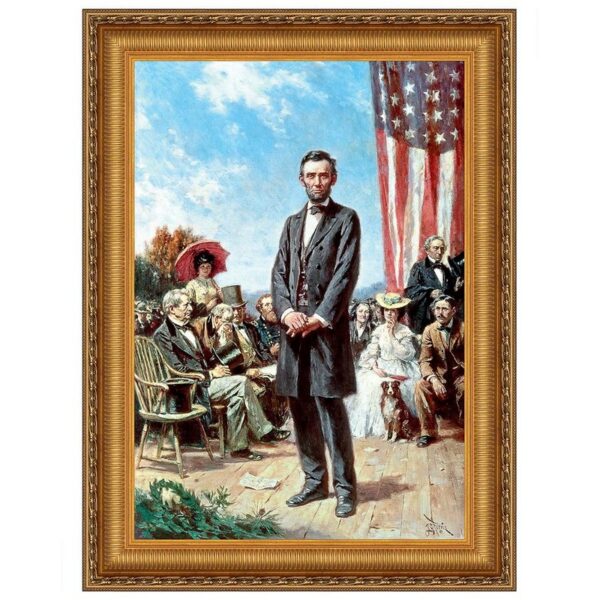 Design Toscano DA5052 24 1/4 Inch The Gettysburg Address of 1863 Canvas Replica Painting - Medium