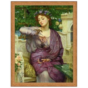 Design Toscano DA5072 23 1/2 Inch Lesbia and Her Sparrow 1907 Canvas Replica Painting - Medium