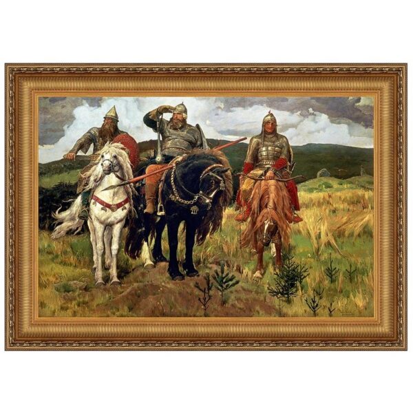 Design Toscano DA5093 42 1/4 Inch Bogatyrs Warrior Knights 1898 Canvas Replica Painting - Large