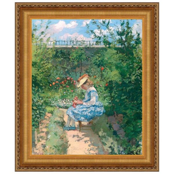 Design Toscano DA5202 24 1/4 Inch Jeanne in The Garden Pontoise 1872 Canvas Replica Painting - Medium