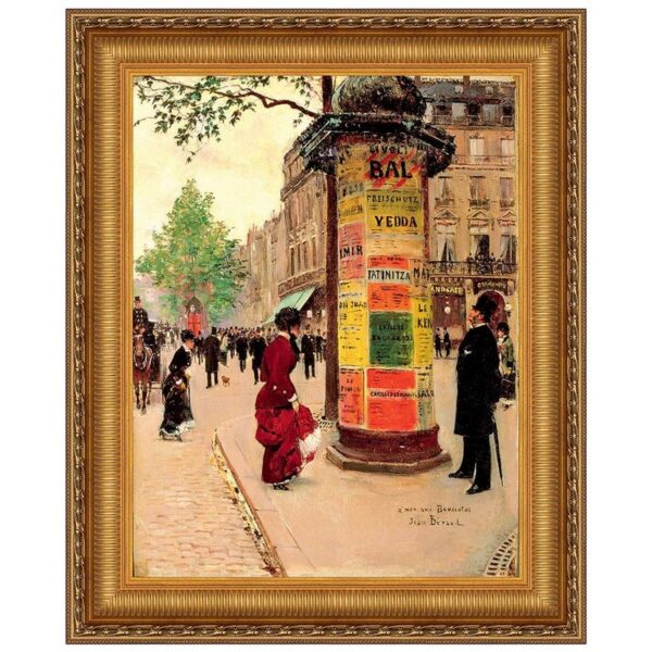 Design Toscano DA5242 24 1/4 Inch Paris Kiosk 1880-84 Canvas Replica Painting - Medium