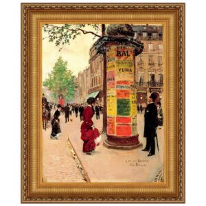 Design Toscano DA5241 16 1/4 Inch Paris Kiosk 1880-84 Canvas Replica Painting - Small