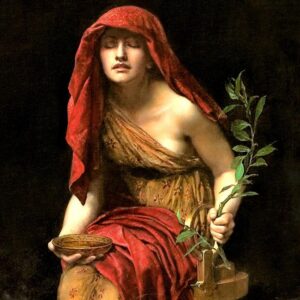 Design Toscano DA5291 16 1/4 Inch The Priestess of Delphi 1891 Canvas Replica Painting - Small