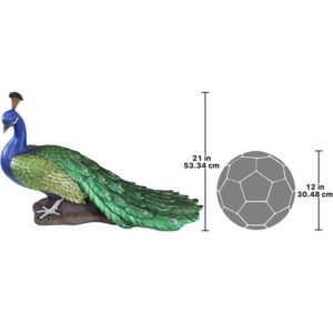 Design Toscano DB20191 12 1/2 Inch Regal Peacock Statue, Large