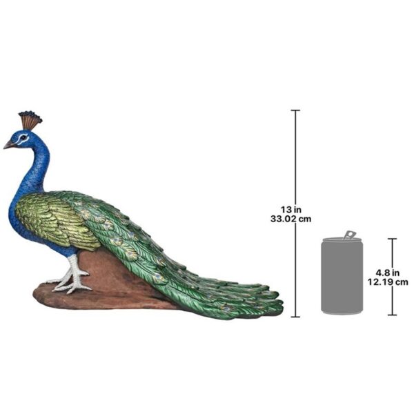 Design Toscano DB383117 20 Inch Regal Peacock Statue, Medium