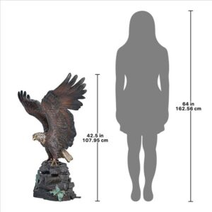 Design Toscano DD2245 40 Inch Strength and Patriotism Bald Eagle Cast Bronze Garden Statue