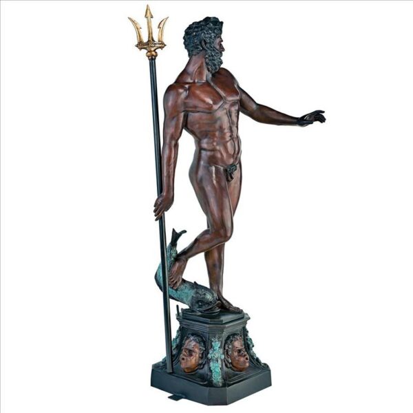 Design Toscano DD3123 17 1/2 Inch Poseidon God of The Sea Cast Bronze Garden Statue