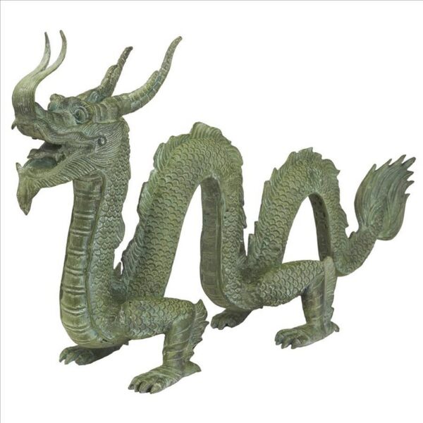 Design Toscano DK1373 29 Inch Asian Dragon of The Grand Temple Cast Bronze Garden Statue