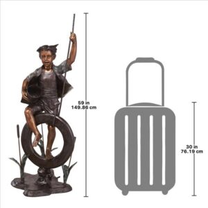 Design Toscano DK1982 23 1/2 Inch Swinging Tommy On His Tire Cast Bronze Garden Statue