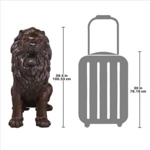 Design Toscano DK25051 19 1/2 Inch Sentinel Lion Cast Bronze Garden Statue - Left