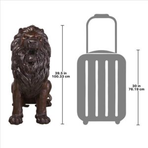 Design Toscano DK25052 19 1/2 Inch Sentinel Lion Cast Bronze Garden Statue - Right