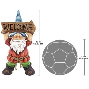 Design Toscano DS185098 12 Inch Welcoming Willie Garden Gnome Statue