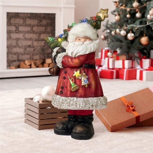 Design Toscano DS19739 18 Inch Santa with a Sparkling Tree Statue