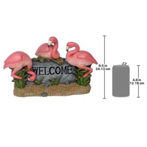 Design Toscano EU0541 14 1/2 Inch Flamingo Welcome Statue - Pink