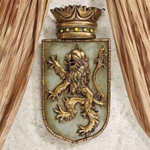 Design Toscano EU1040 7 Inch Medieval Rampant Lion Shield Plaque