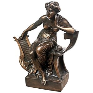 Design Toscano EU14127 14 1/2 Inch Mademoiselle with Harp Sappho