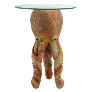 Design Toscano EU30780 16 Inch Ollie the Octopus Glass Topped Table