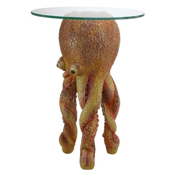 Design Toscano EU30780 16 Inch Ollie the Octopus Glass Topped Table