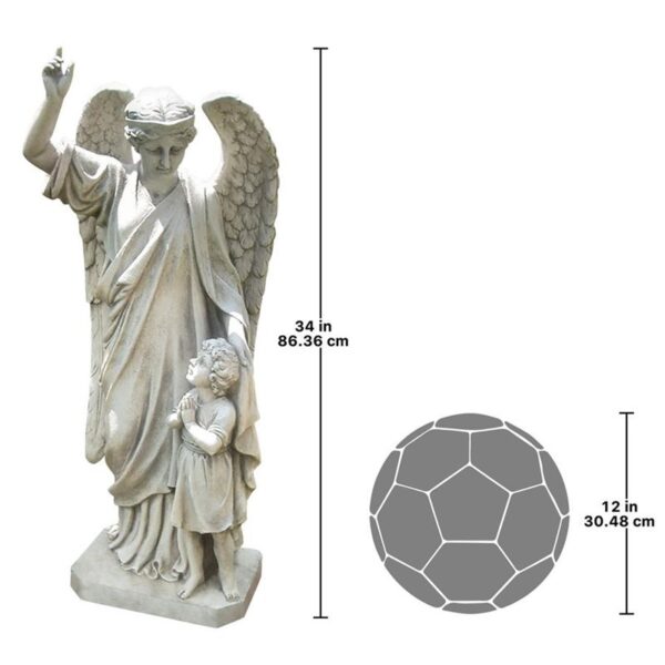 Design Toscano EU33861 15 Inch Guardian Angel Childs Prayer Statue