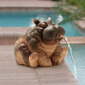 Design Toscano EU35009 10 1/2 Inch Hanna the Hippo Spitter Piped Statue