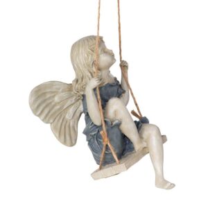 Design Toscano EU42046 7 1/2 Inch Summertime Fairy on a Swing Statue