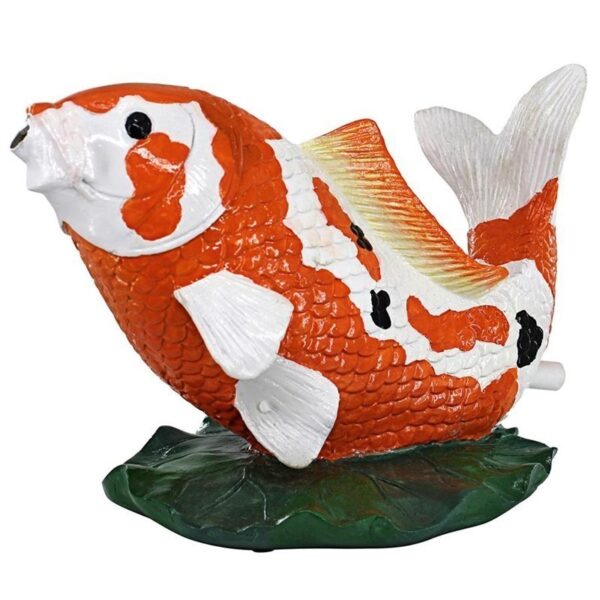 Design Toscano EU59307 6 1/2 Inch Kohaku Koi Piped Statue