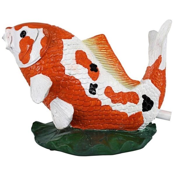 Design Toscano EU59307 6 1/2 Inch Kohaku Koi Piped Statue