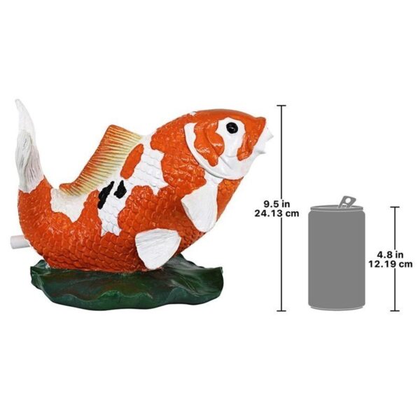 Design Toscano EU59307 6 1/2 Inch Kohaku Koi Piped Statue