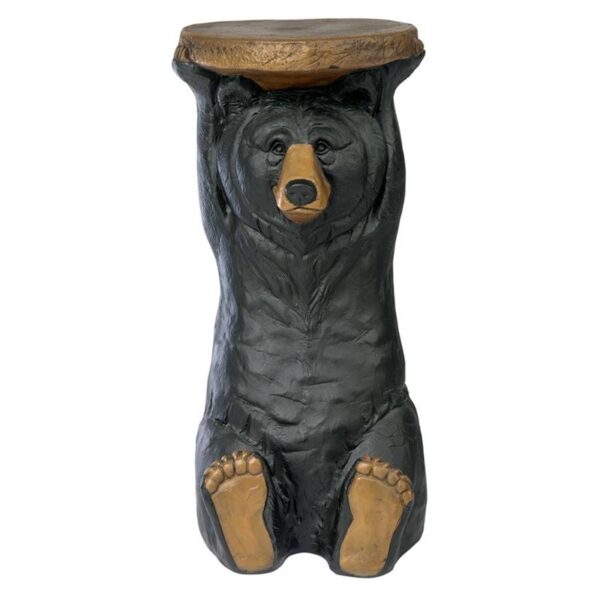 Design Toscano EU8985 11 Inch Forest Bear Pedestal Table - Black