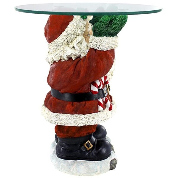 Design Toscano EU9285 18 Inch Santa Claus Holiday Glass Topped Table