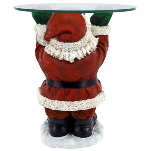 Design Toscano EU9285 18 Inch Santa Claus Holiday Glass Topped Table