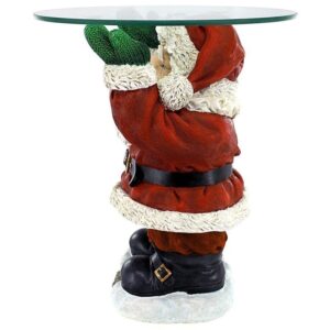 Design Toscano EU9285 18 Inch Santa Claus Holiday Glass Topped Table