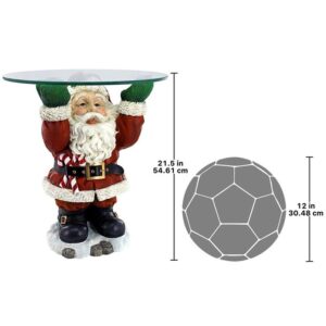 Design Toscano EU9285 18 Inch Santa Claus Holiday Glass Topped Table